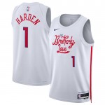 Maillot NBA Philadelphia 76ers James Harden 1 Nike 2022-23 City Edition Blanc Swingman - Homme